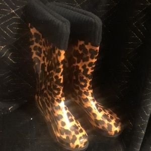 Cheetah print Rain boots